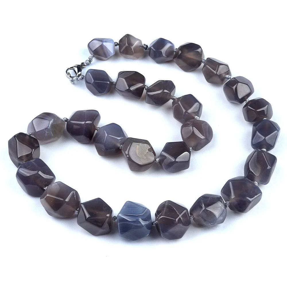 Natural Crystal Agate Jade Irregular Polished Necklace - Image 13