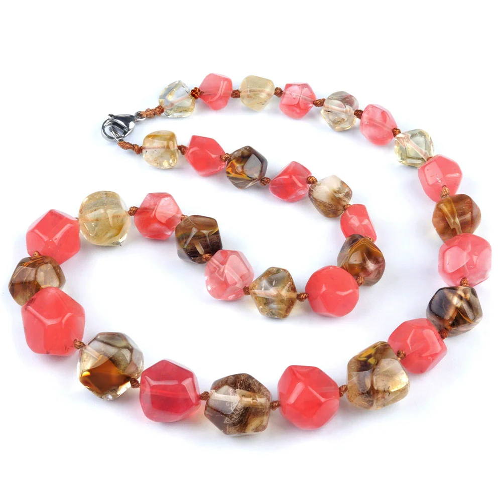 Natural Crystal Agate Jade Irregular Polished Necklace - Image 16