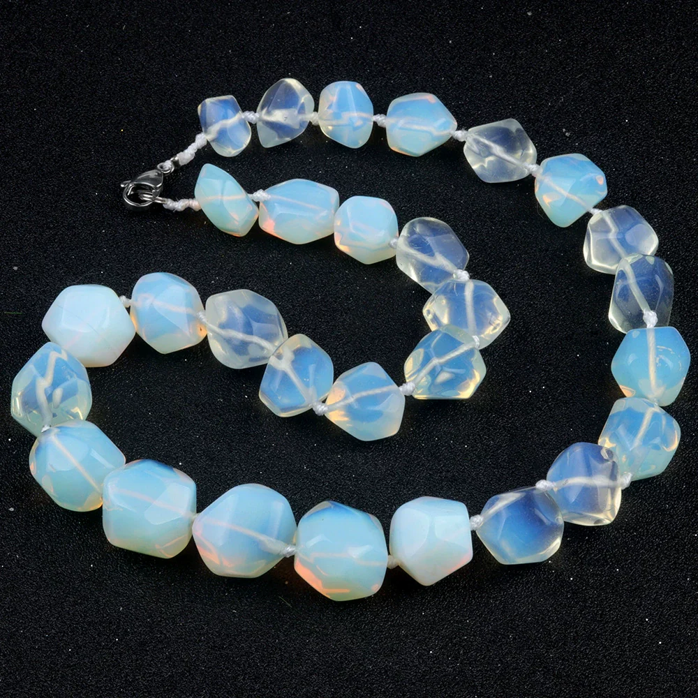 Natural Crystal Agate Jade Irregular Polished Necklace - Image 21