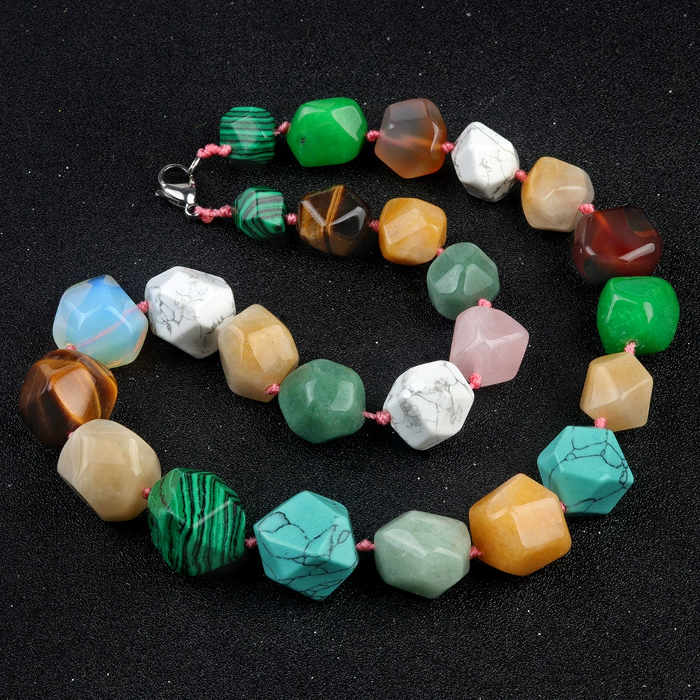 Natural Crystal Agate Jade Irregular Polished Necklace - Image 26