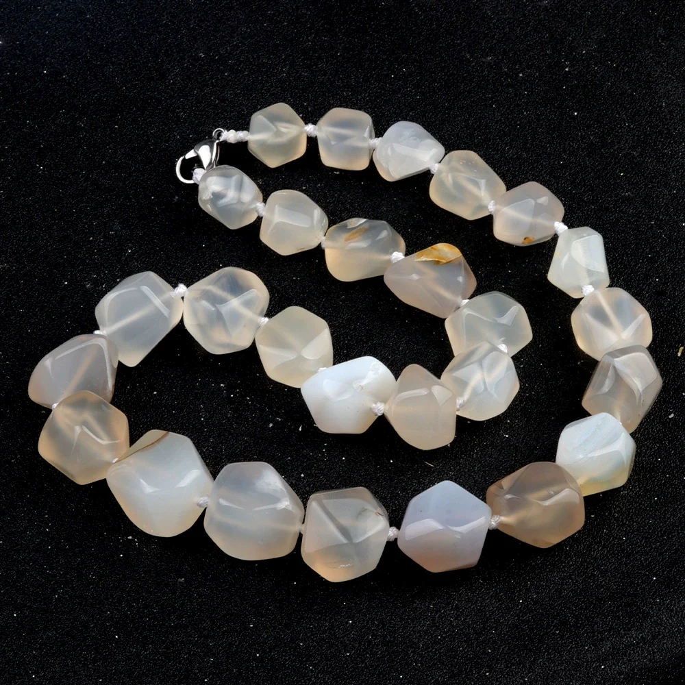 Natural Crystal Agate Jade Irregular Polished Necklace - Image 27