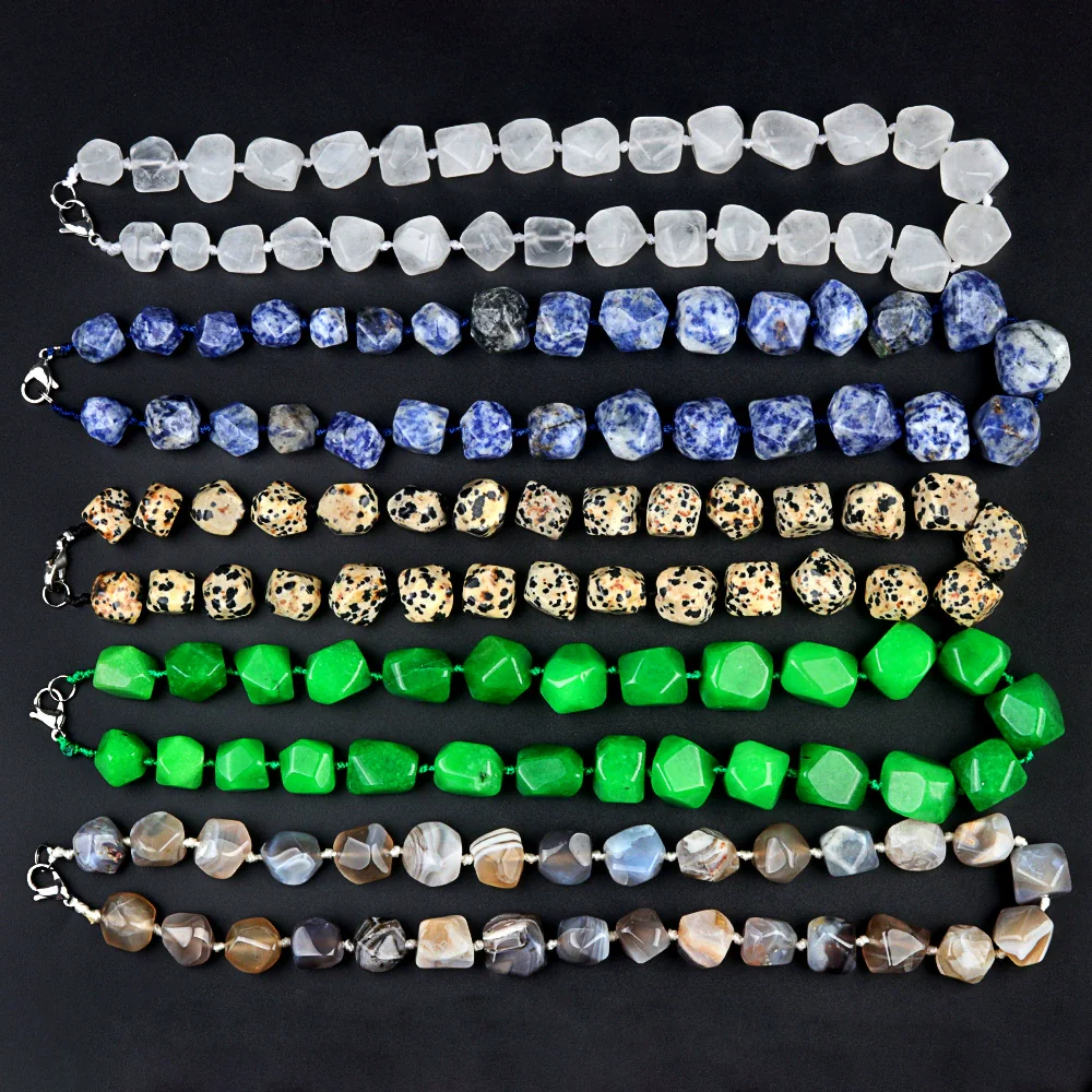 Natural Crystal Agate Jade Irregular Polished Necklace - Image 3