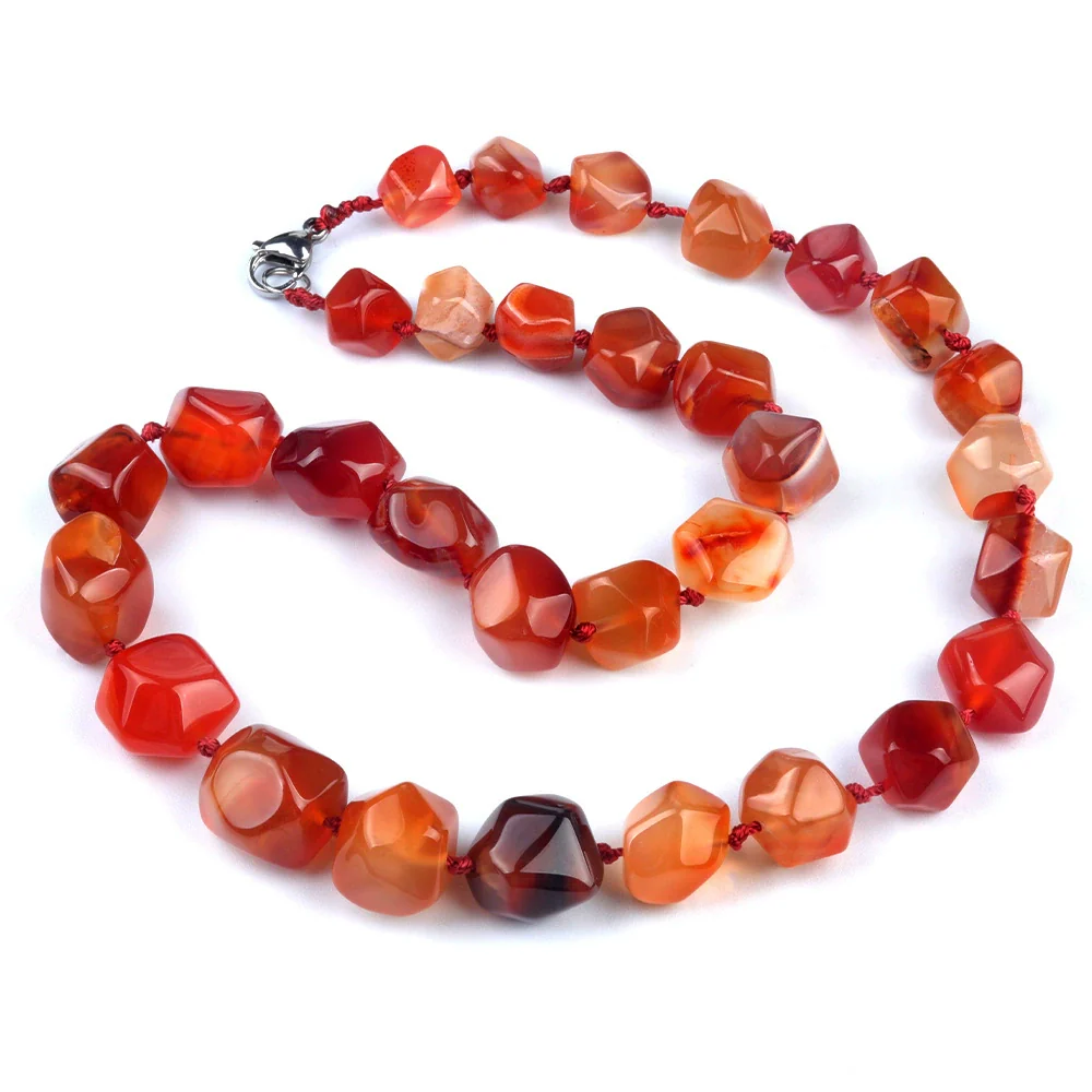 Natural Crystal Agate Jade Irregular Polished Necklace - Image 5