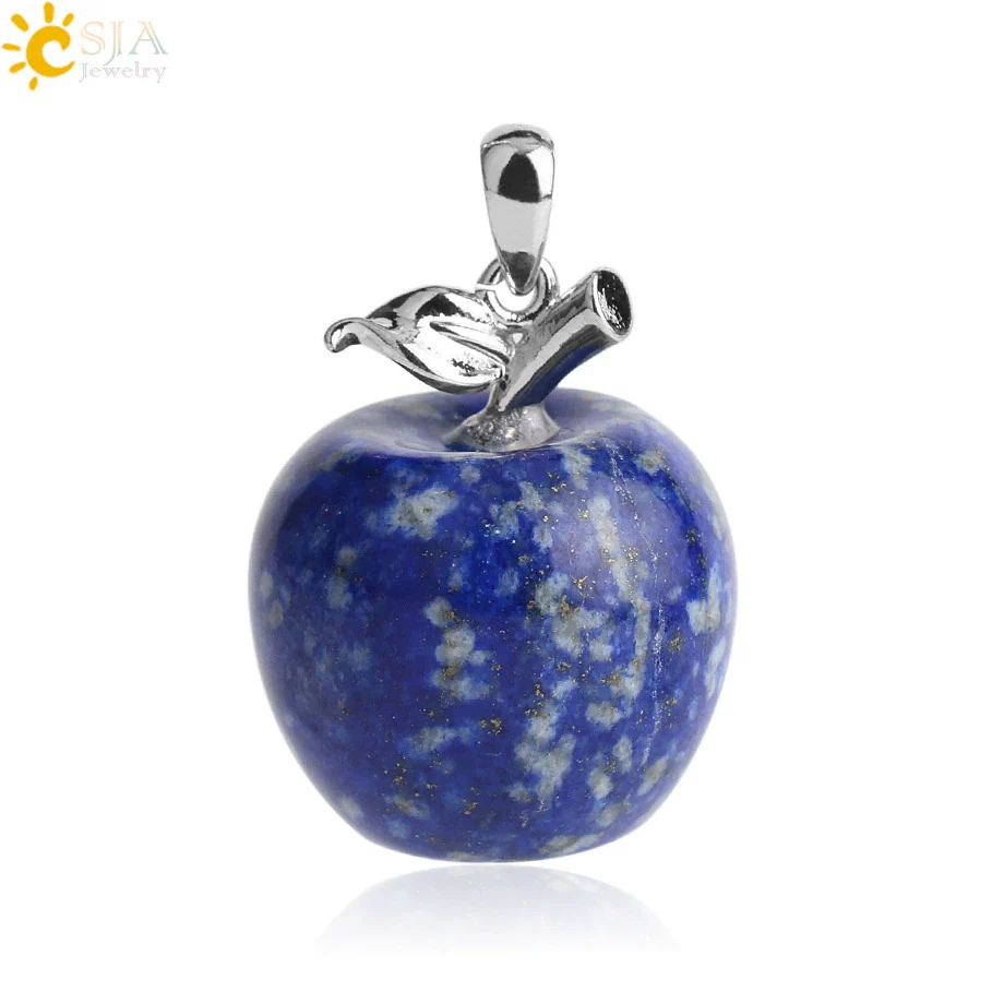 Natural Crystal Apple Pendant Alloy Necklace Women's Fashion Jewelry With Polishing Treatment - Image 13