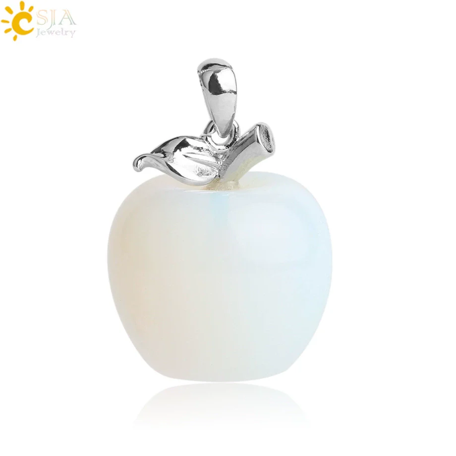 Natural Crystal Apple Pendant Alloy Necklace Women's Fashion Jewelry With Polishing Treatment - Image 14