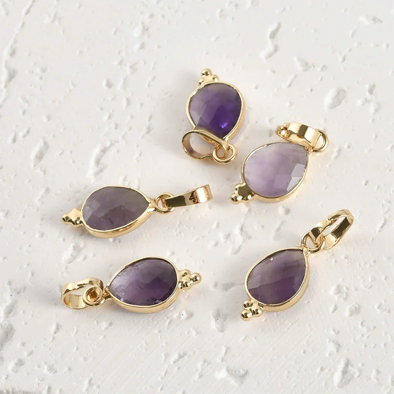 Natural Crystal Jade Water Drops Copper Gold Plated Diy Handmade Jewelry Accessories Material - Image 10