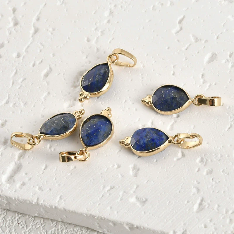 Natural Crystal Jade Water Drops Copper Gold Plated Diy Handmade Jewelry Accessories Material - Image 11