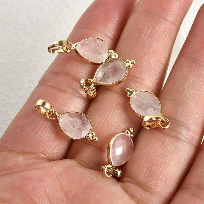 Natural Crystal Jade Water Drops Copper Gold Plated Diy Handmade Jewelry Accessories Material - Image 8