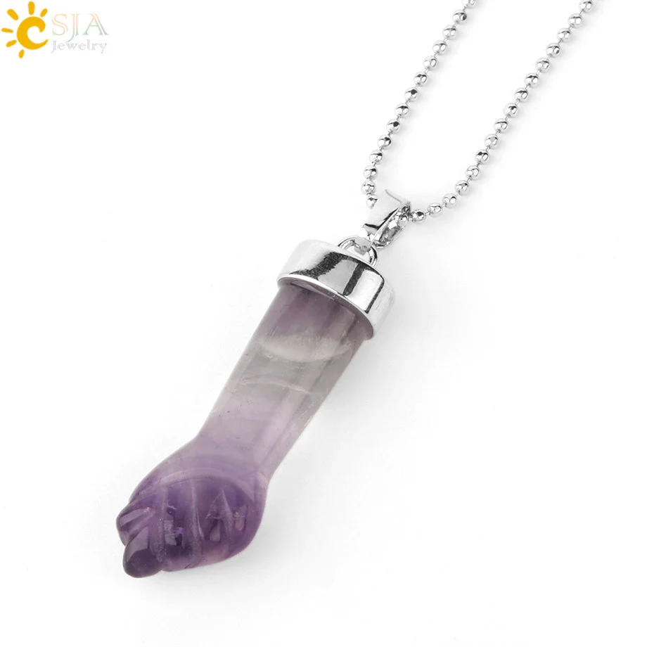 Natural Crystal Pendant Necklace With Geometric Pattern And Ball Chain Minimalist Style Unisex - Image 10