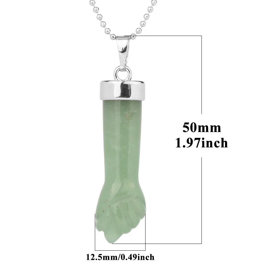 Natural Crystal Pendant Necklace With Geometric Pattern And Ball Chain Minimalist Style Unisex - Image 5