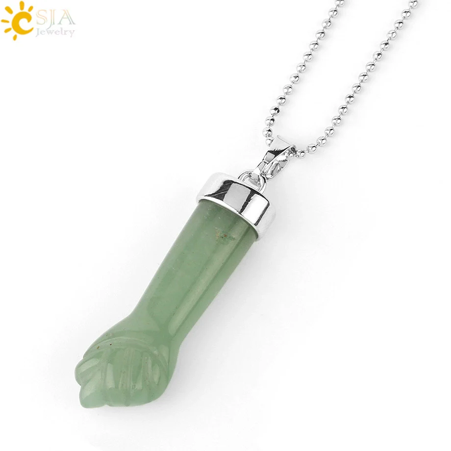 Natural Crystal Pendant Necklace With Geometric Pattern And Ball Chain Minimalist Style Unisex - Image 6