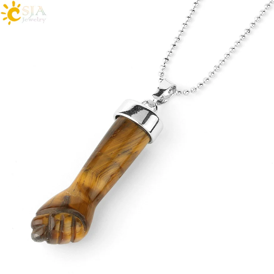 Natural Crystal Pendant Necklace With Geometric Pattern And Ball Chain Minimalist Style Unisex - Image 7