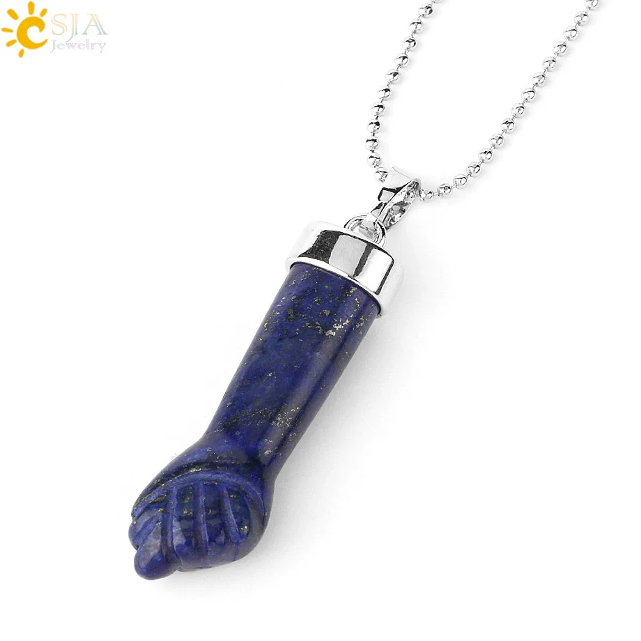 Natural Crystal Pendant Necklace With Geometric Pattern And Ball Chain Minimalist Style Unisex - Image 9