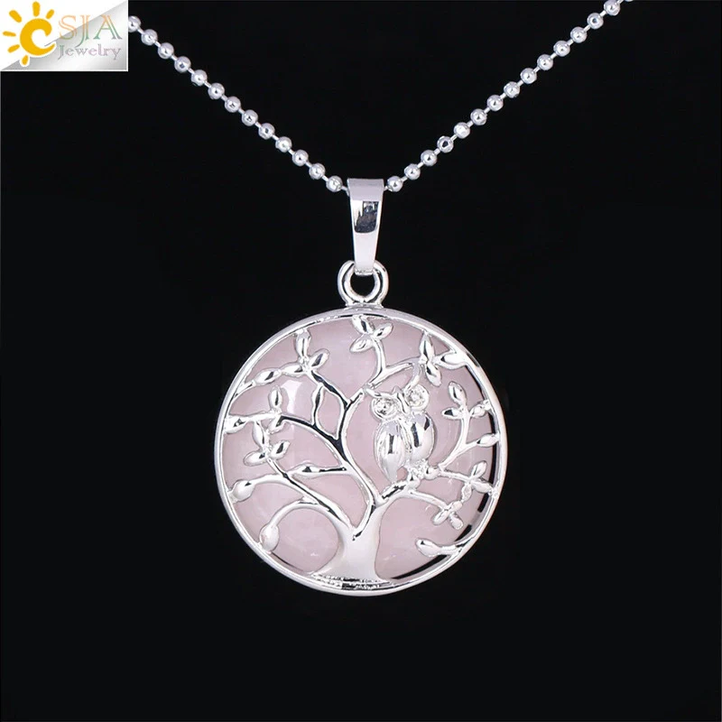 Natural Crystal Small Animal Owl Pendant Necklace Semiprecious Stone Alloy Copper Electroplated Minimalist Fashion Jewelry - Image 10