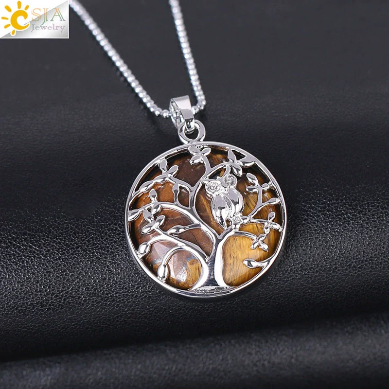 Natural Crystal Small Animal Owl Pendant Necklace Semiprecious Stone Alloy Copper Electroplated Minimalist Fashion Jewelry - Image 4