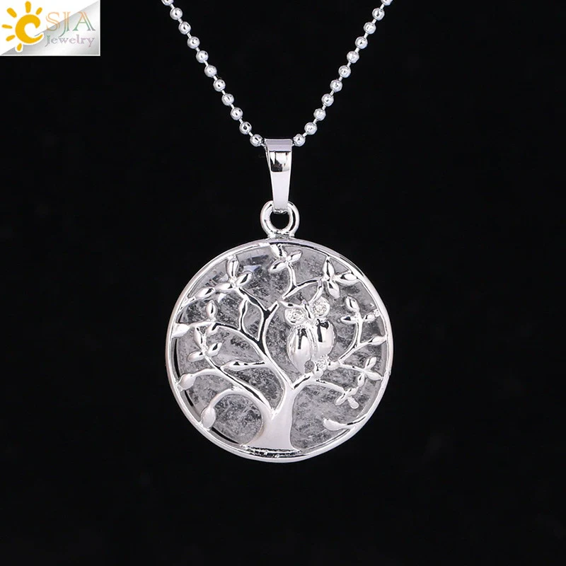 Natural Crystal Small Animal Owl Pendant Necklace Semiprecious Stone Alloy Copper Electroplated Minimalist Fashion Jewelry - Image 6