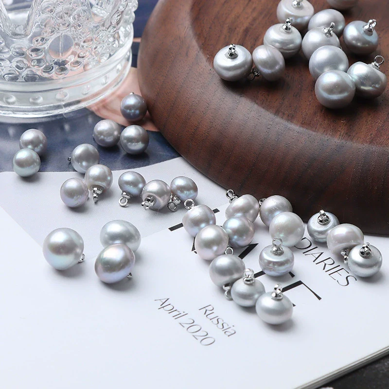 Natural Freshwater Pearl Grey Button Clothing Diy Accessories - Image 4
