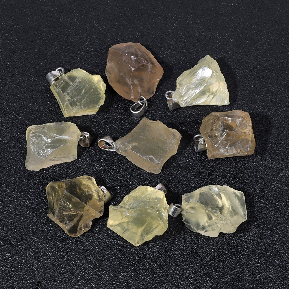 Natural Irregular Gravel Spar Geometric Pendant Stone Necklace Jewelry Accessories - Image 8