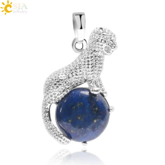 Natural Stone And Copper Accessories Animal Leopard Pendant Minimalist Amethyst Multicolor Necklace Jewelry - Image 10