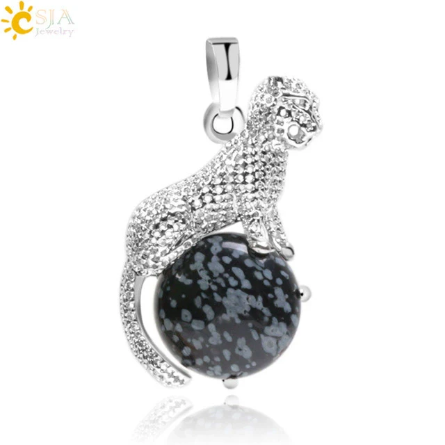 Natural Stone And Copper Accessories Animal Leopard Pendant Minimalist Amethyst Multicolor Necklace Jewelry - Image 14