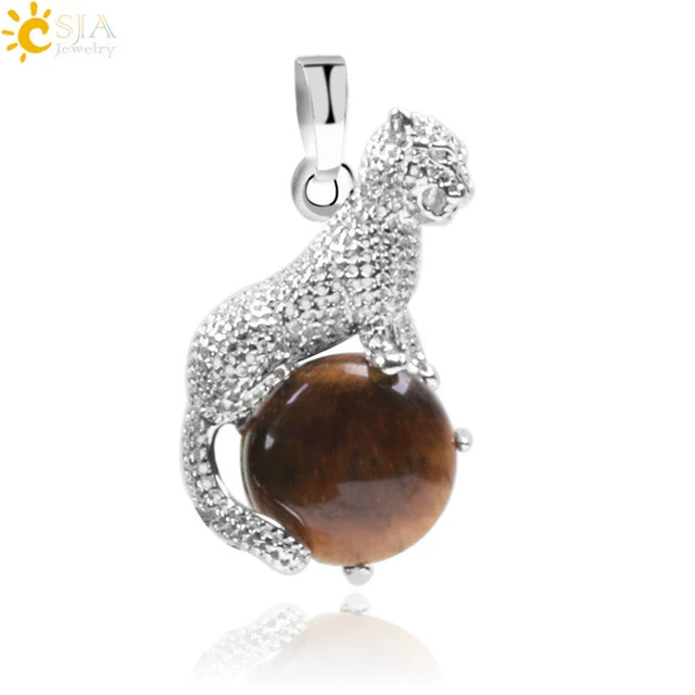 Natural Stone And Copper Accessories Animal Leopard Pendant Minimalist Amethyst Multicolor Necklace Jewelry - Image 15