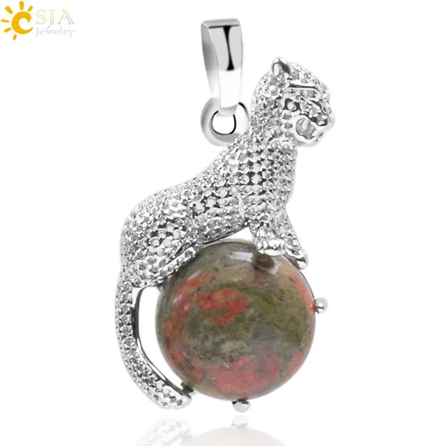 Natural Stone And Copper Accessories Animal Leopard Pendant Minimalist Amethyst Multicolor Necklace Jewelry - Image 16