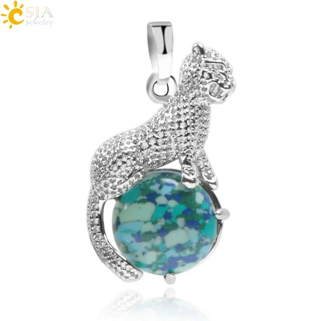 Natural Stone And Copper Accessories Animal Leopard Pendant Minimalist Amethyst Multicolor Necklace Jewelry - Image 18