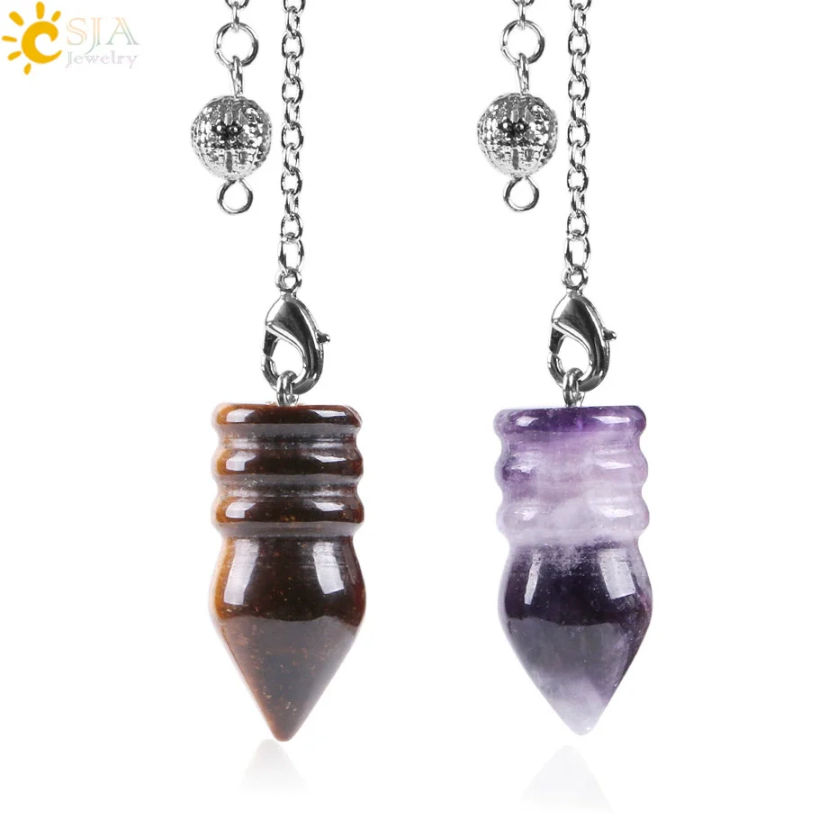 Natural Stone And Copper Accessories Jewelry Cone Pendant Belt Chain Spirit Pendulum Unisex Minimalist Polished