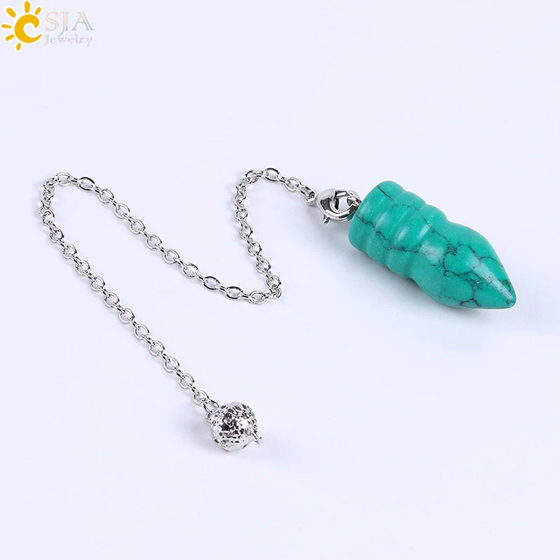 Natural Stone And Copper Accessories Jewelry Cone Pendant Belt Chain Spirit Pendulum Unisex Minimalist Polished - Image 13