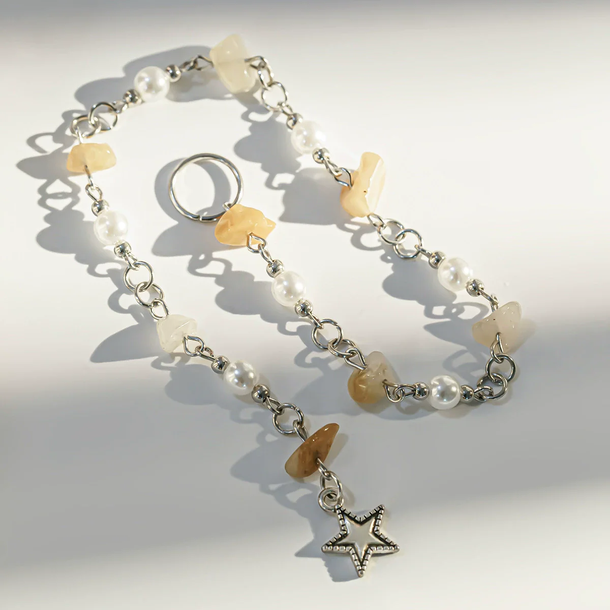 Natural Stone Braided Hair Jewelry With Butterfly And Star For Women - Image 4