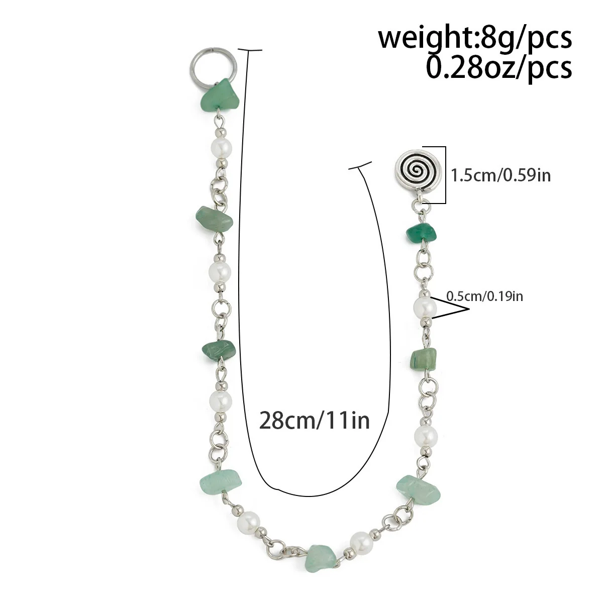 Natural Stone Braided Hair Jewelry With Butterfly And Star For Women - Image 8