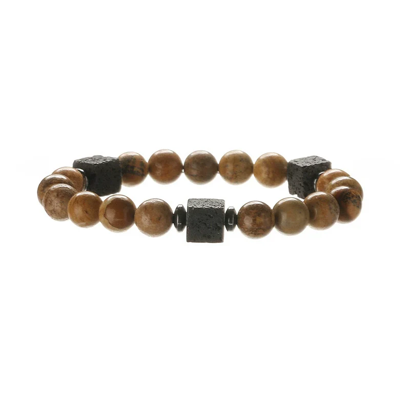 Natural Stone Geometric Beaded Handmade Unisex Bracelet Jewelry Wholesale - Image 2