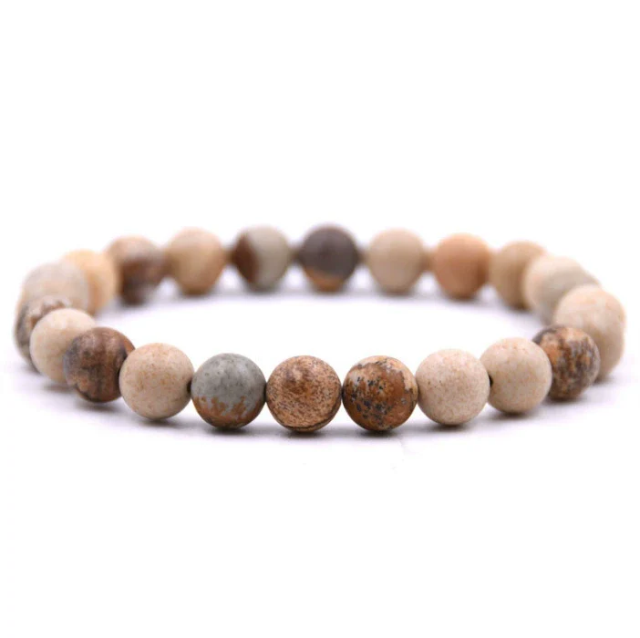 Natural Stone Round Bead Single Ring Bracelet - Image 18