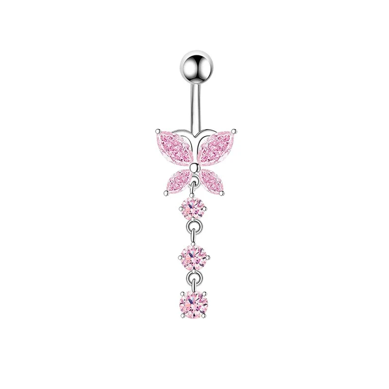 Navel Buckle Piercing Navel Nail Stainless Steel Copper With New Zircon Geometric Hip Hop Style Electroplated - Image 10