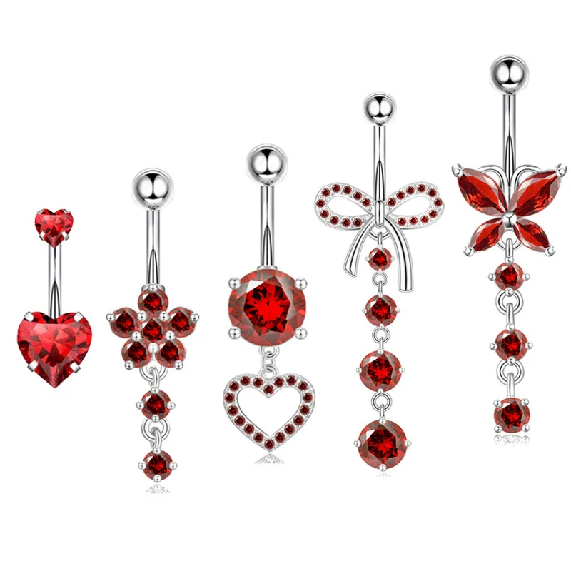 Navel Buckle Piercing Navel Nail Stainless Steel Copper With New Zircon Geometric Hip Hop Style Electroplated - Image 14