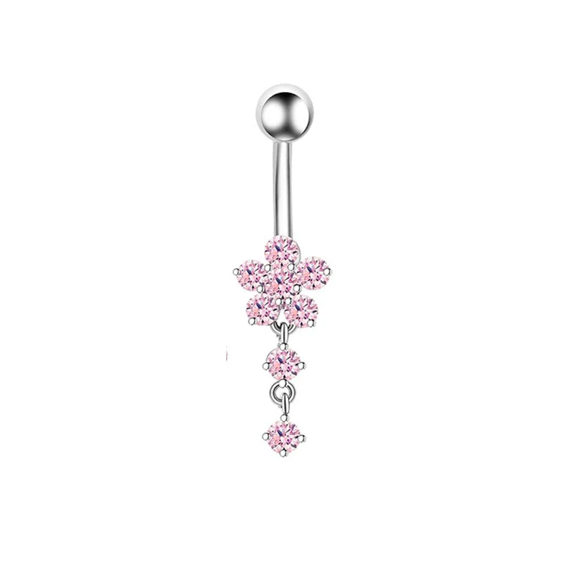 Navel Buckle Piercing Navel Nail Stainless Steel Copper With New Zircon Geometric Hip Hop Style Electroplated - Image 7
