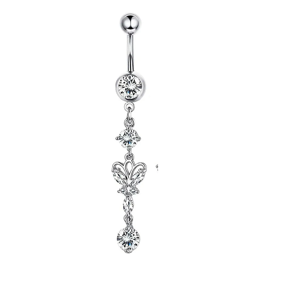 Navel Ring Set Stainless Steel Bow Style Body Piercing Jewelry - Image 21