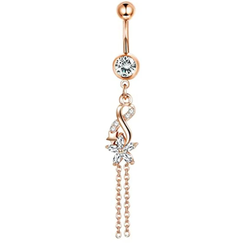 Navel Ring Set Stainless Steel Bow Style Body Piercing Jewelry - Image 25