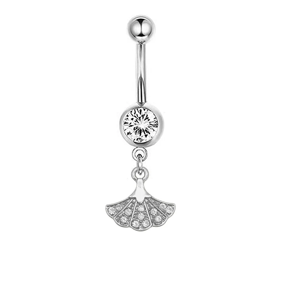 Navel Ring Stainless Steel Heartshaped Butterfly Pendant Electroplating Women's Jewelry - Image 20