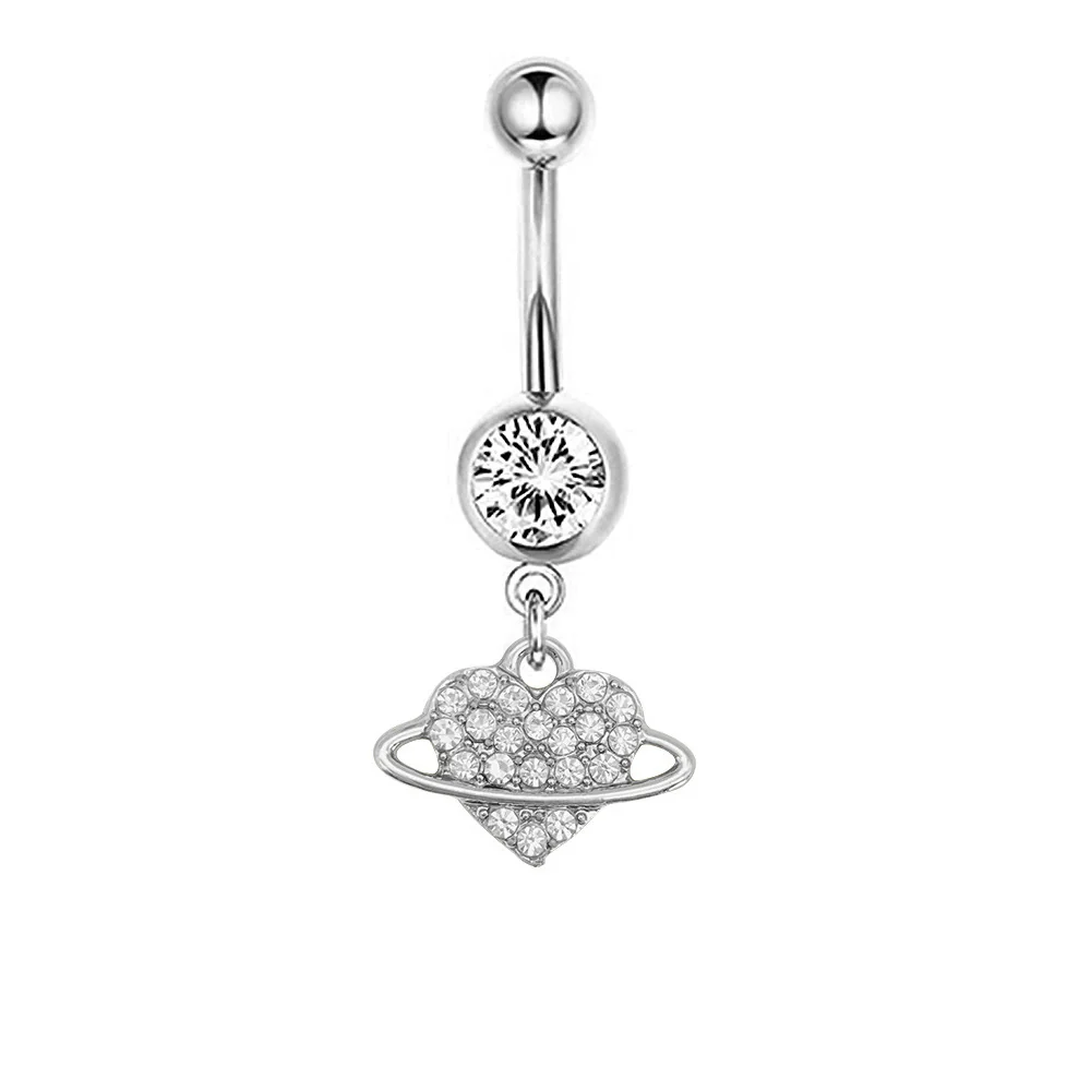 Navel Ring Stainless Steel Heartshaped Butterfly Pendant Electroplating Women's Jewelry - Image 38