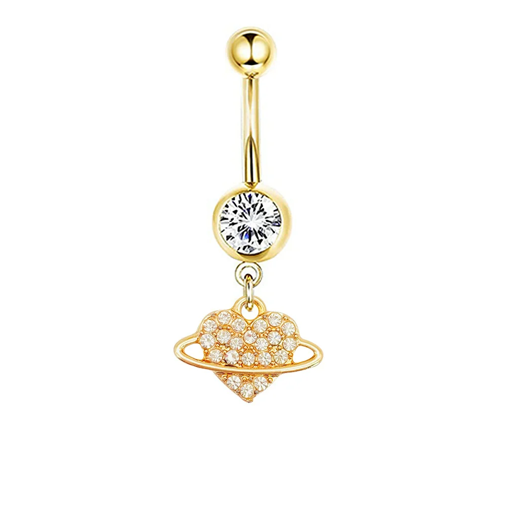 Navel Ring Stainless Steel Heartshaped Butterfly Pendant Electroplating Women's Jewelry - Image 39