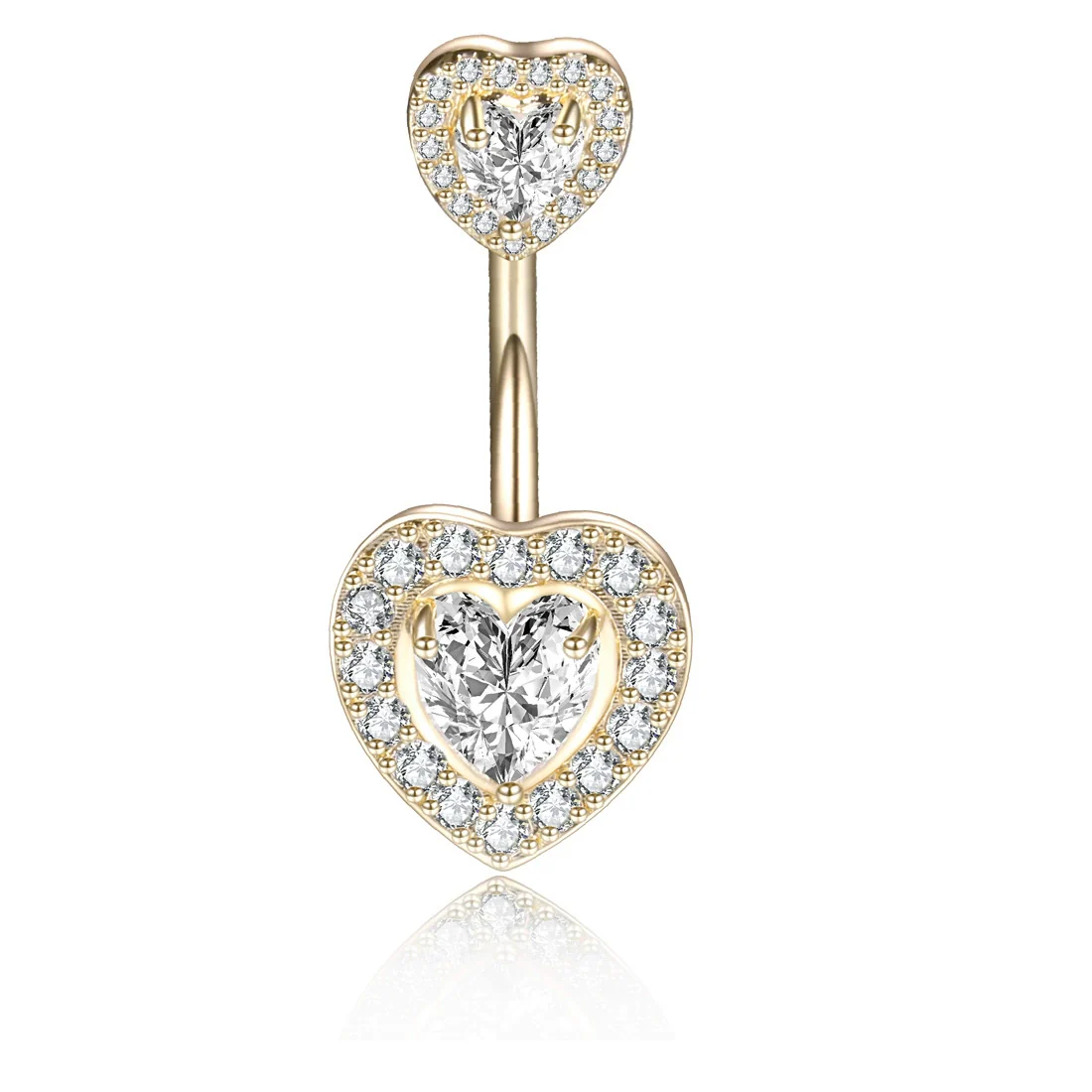 Navel Ring Stainless Steel Heartshaped Constellation Pattern Goldplated Unisex - Image 7