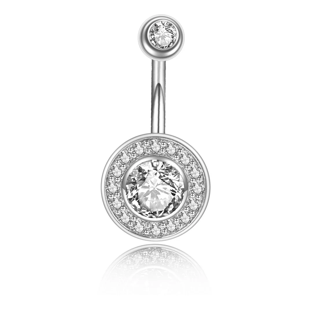 Navel Ring Stainless Steel Heartshaped Constellation Pattern Goldplated Unisex - Image 9