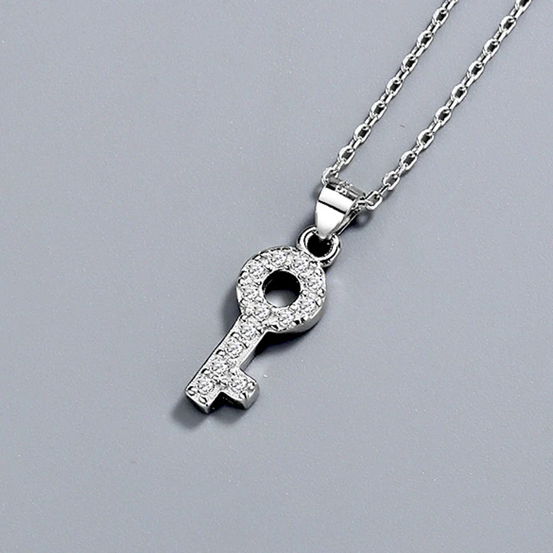 Necklace 925 Silver Mixed Gem Inlay Geometric Pendant Jewelry Electroplating - Image 2