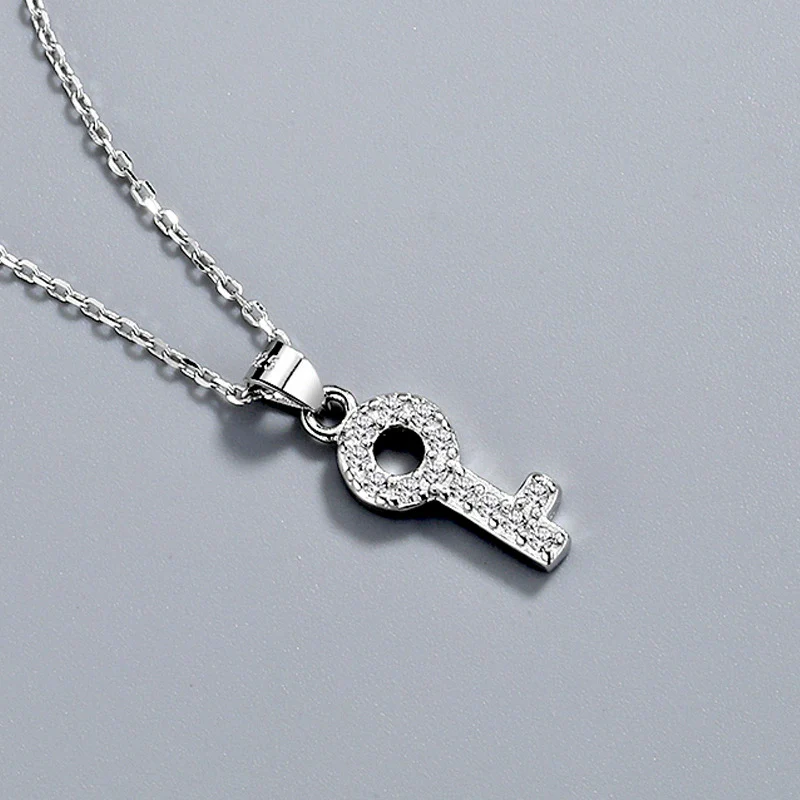 Necklace 925 Silver Mixed Gem Inlay Geometric Pendant Jewelry Electroplating - Image 3