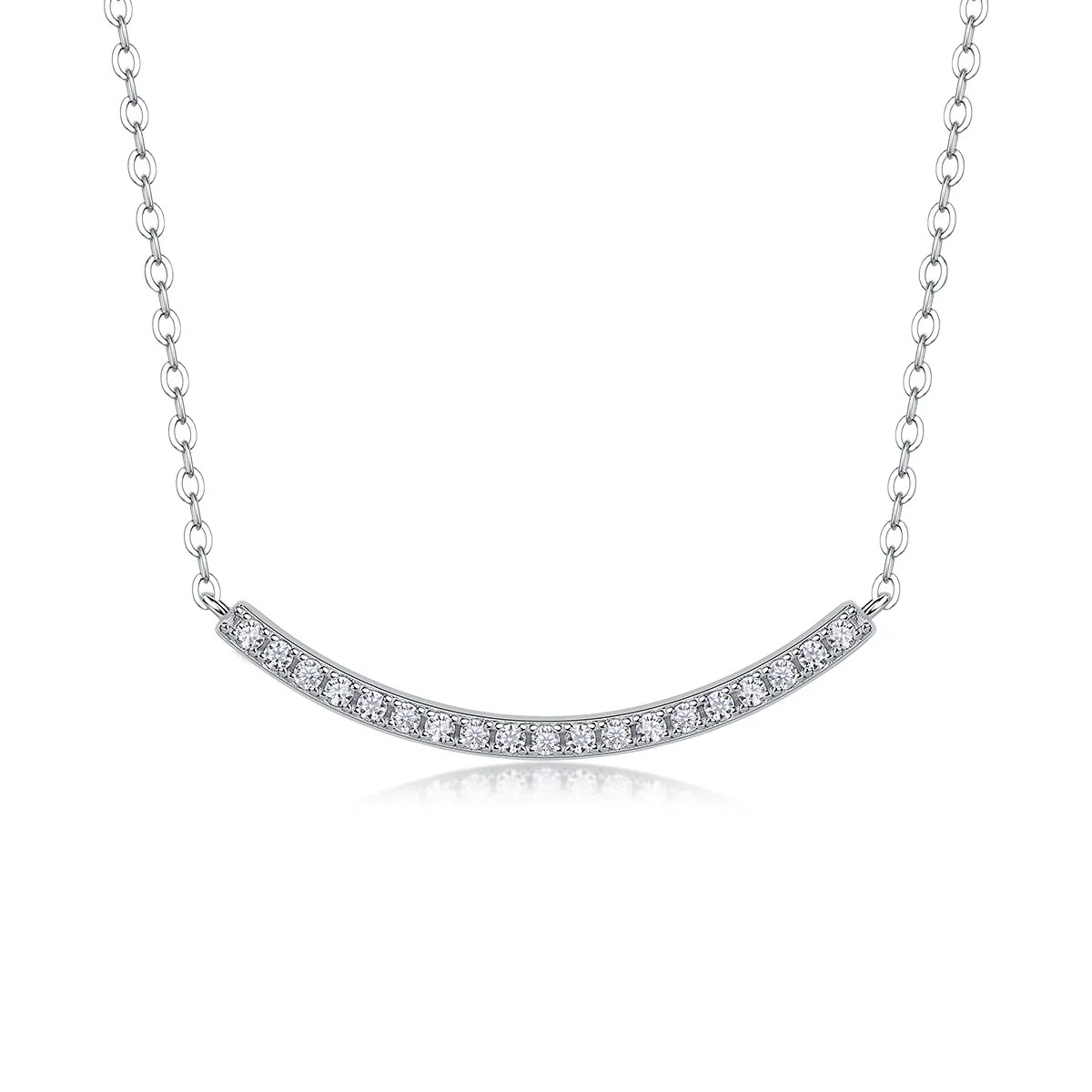 Necklace 925 Silver Moissanite Geometric Cross Chain Inlay For Women - Image 3