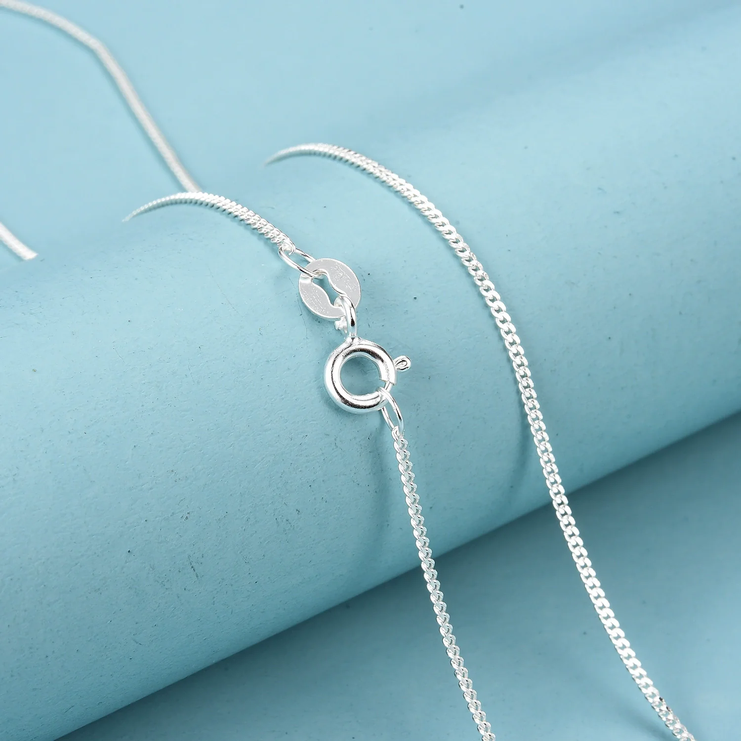 Necklace 925 Silver Snake Bone Chain Box Chain Geometric Electroplated - Image 2