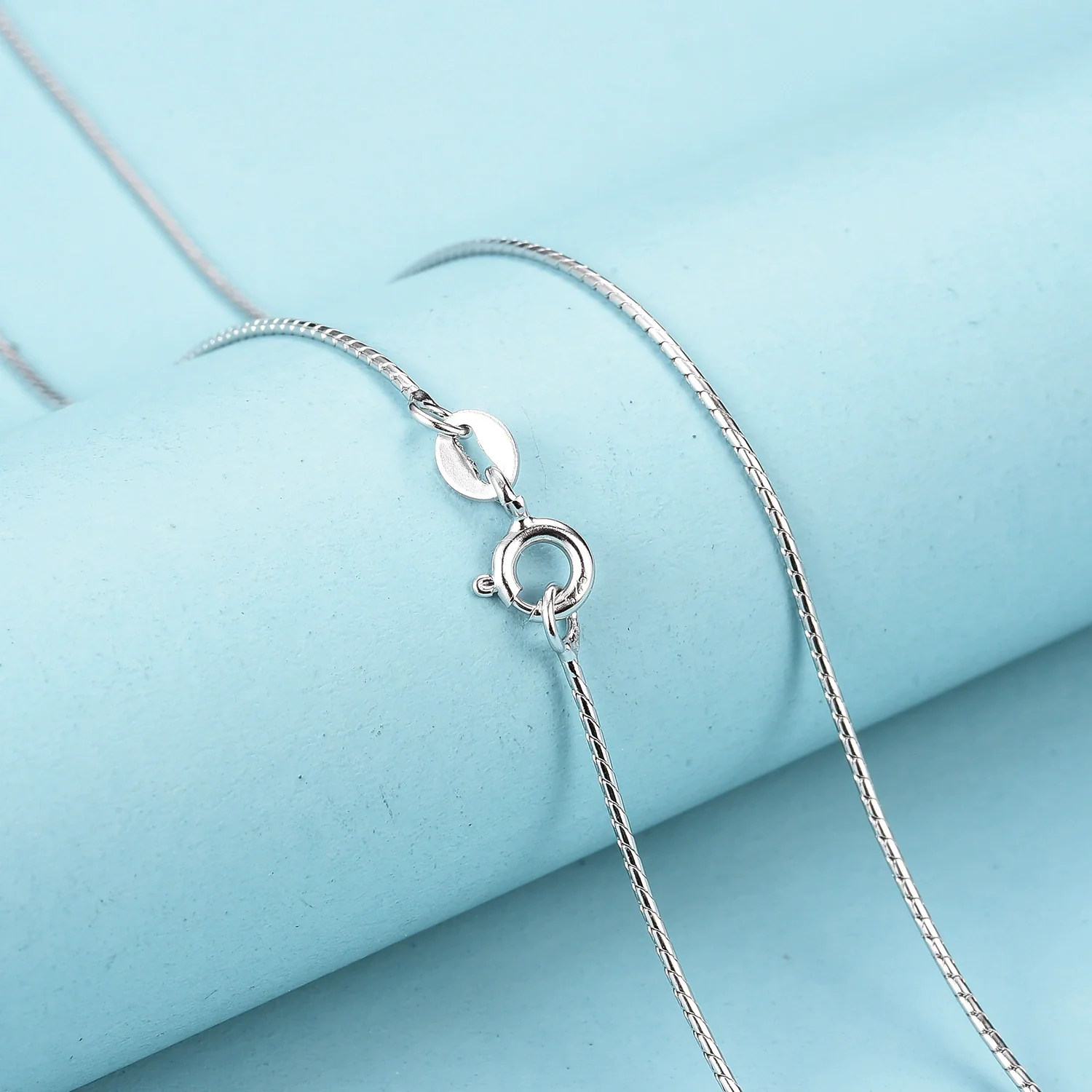 Necklace 925 Silver Snake Bone Chain Box Chain Geometric Electroplated - Image 4