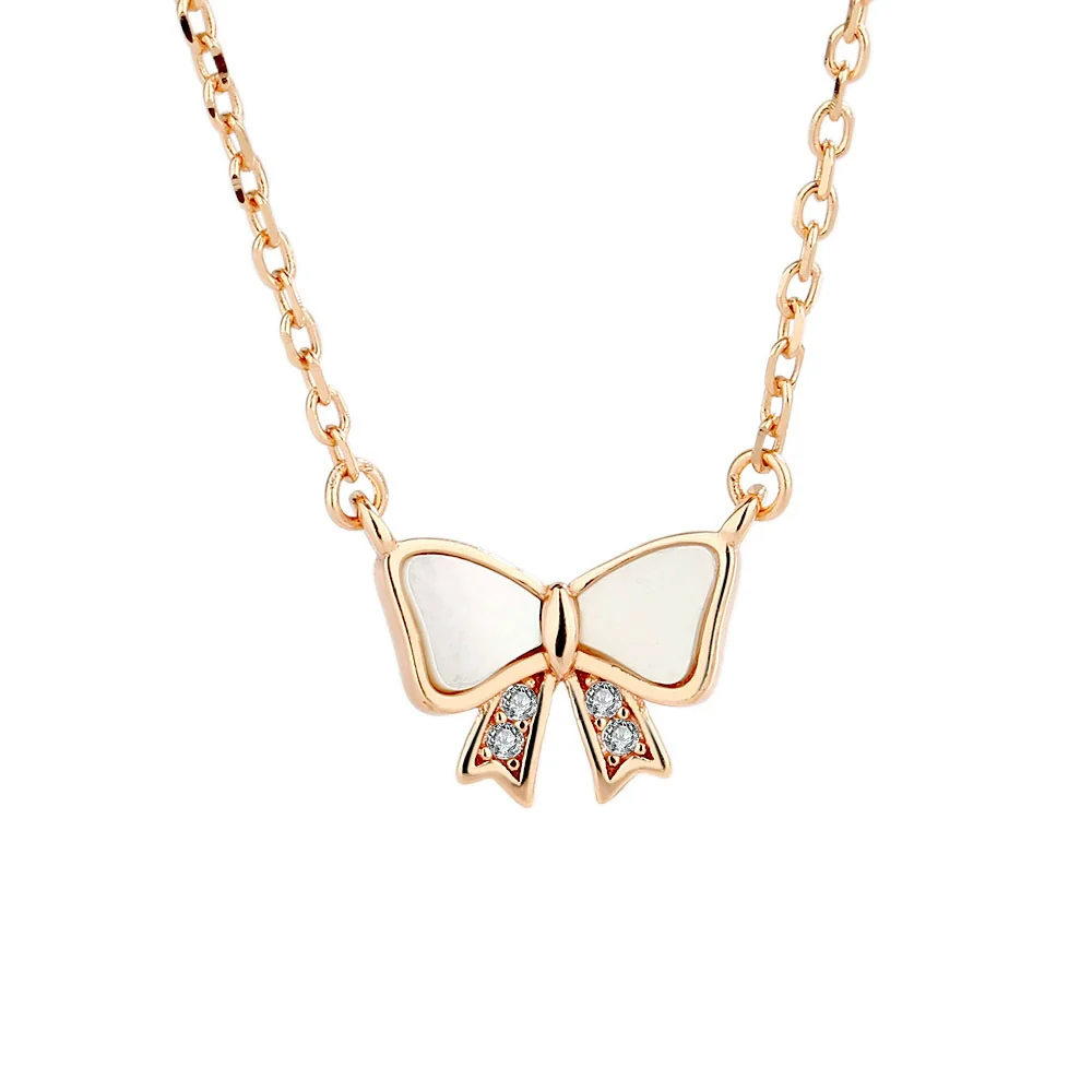 Necklace 925 Sterling Silver Geometric Heart Bow Design - Image 5