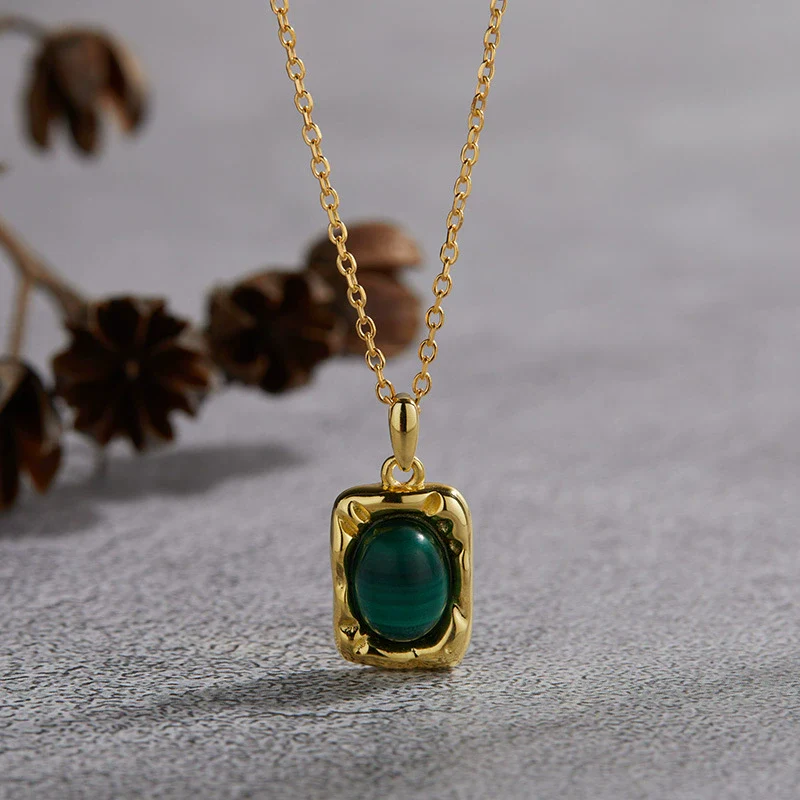 Necklace 925 Sterling Silver Geometric Irregular Texture Pearlescent Pendant - Image 8